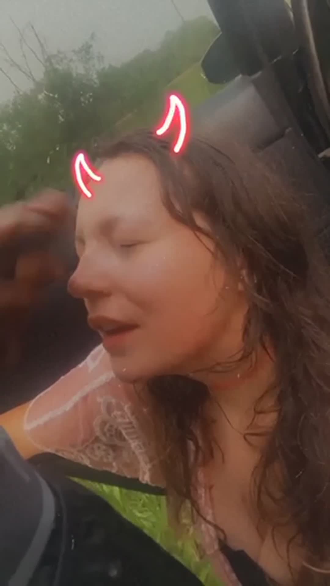 Cumslut whore, cheating on her cuckold bf Chris, with her favourite black cock. Gets a black mans ballsack emptied on her face outside in public  - free porn video