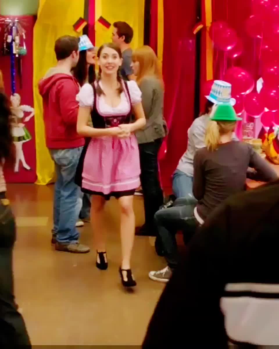 Alison Brie in a dirndl and pigtails (Community) - free porn video