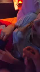 I was watching TV but he wanted a blowjob...so he ends up putting his cum on my lips 🤤🤤 - free porn video