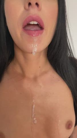 I was tempted to swallow it but making a mess and playing with it is fun too - free porn video