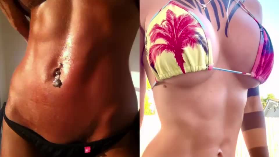 Two very fit bodies and two pairs of top-notch fake tits - free porn video