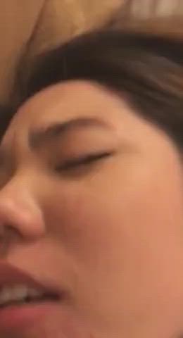 She's literally holding the moan from the pleasure [GIF] (with sound) - free porn video