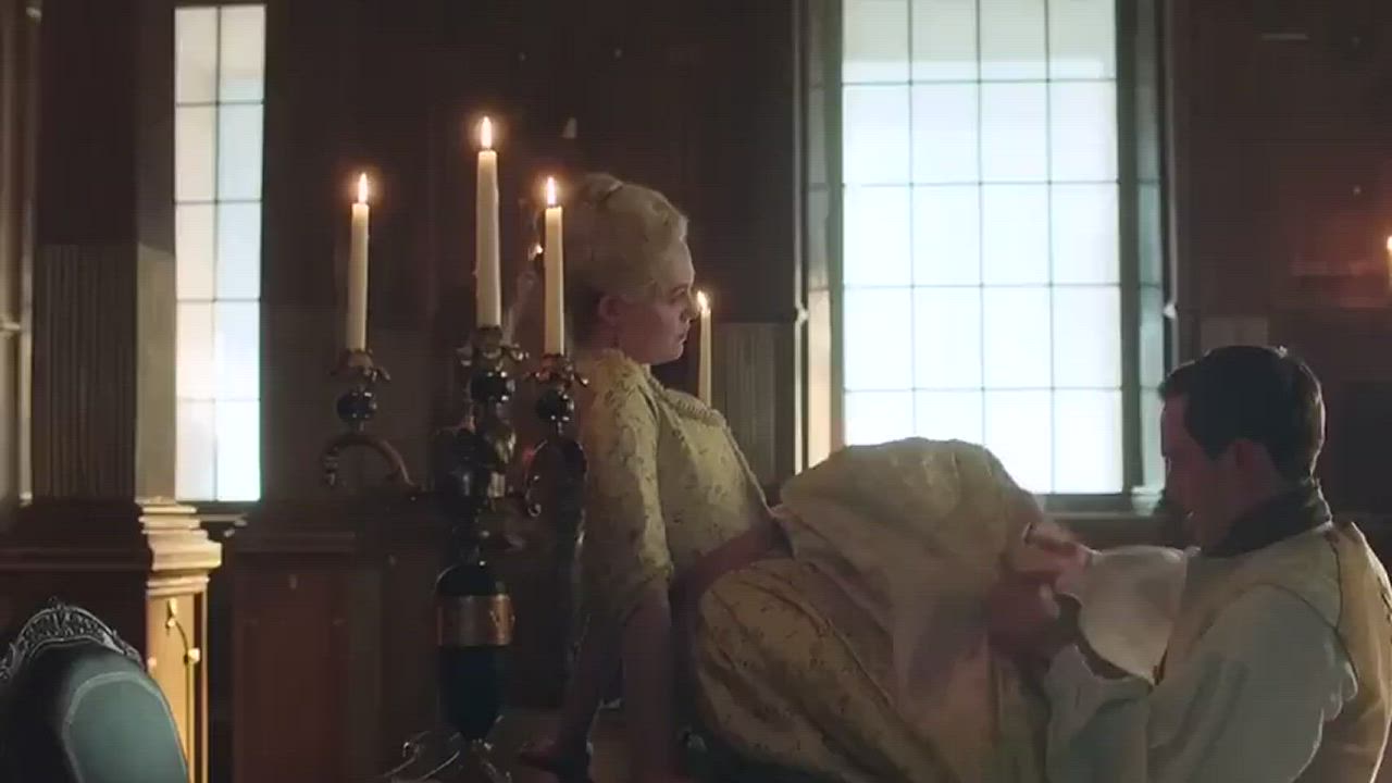 Elle Fanning getting eaten out and cumming with people watching is so hot - free porn video