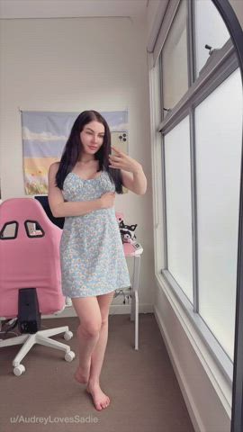 I wanna show you my tits, but I also added a little pussy flash as a treat :P - free porn video