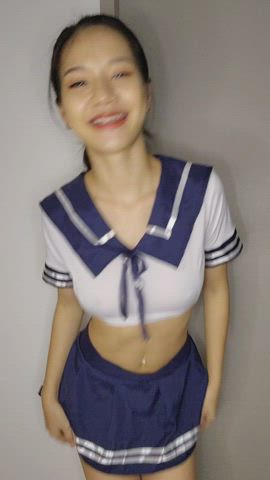 Dancing in schoolgirl costume - free porn video