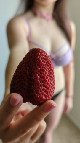 Take a bite of my strawberry 🍓 [OC] - free porn video