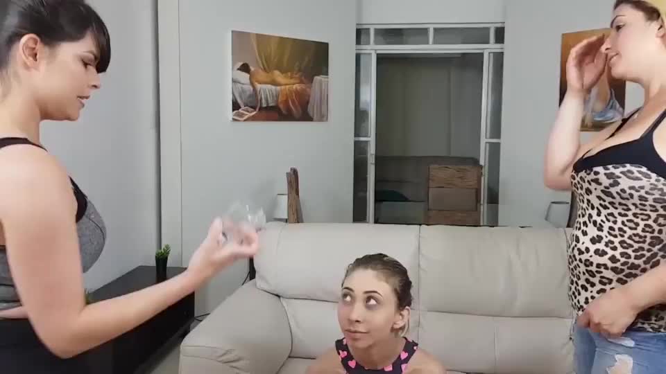 Incredible Lesbian Spit Domination! Two Girls Absolutely Glaze Their Slave With Spit! - free porn video