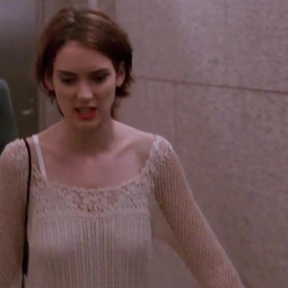 Winona Ryder's 23 year old tits bouncing around - free porn video