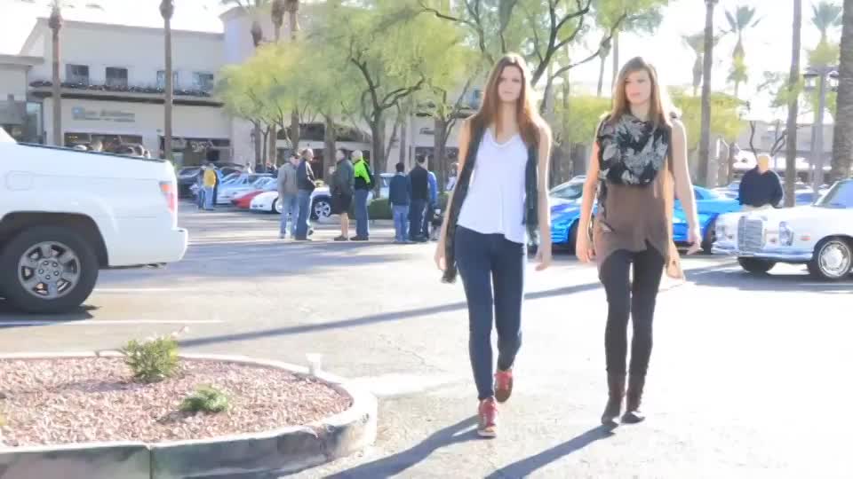 Twins Caught Showing Their Assets at Car Show - free porn video