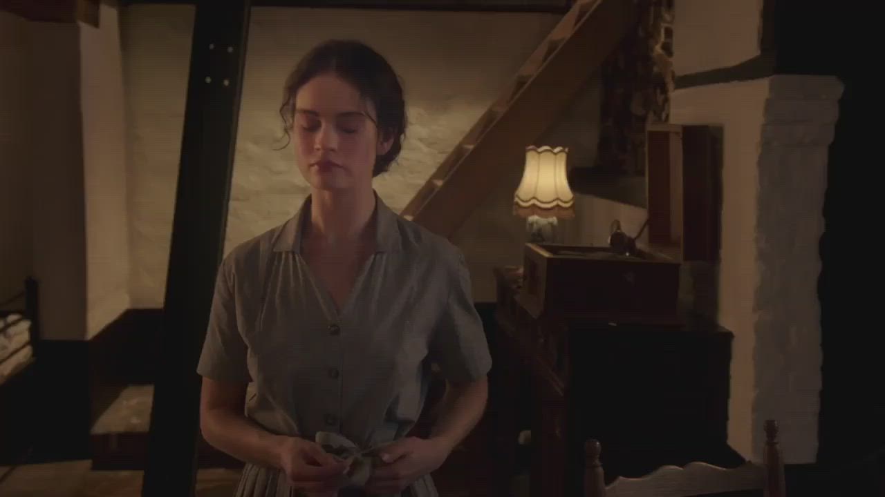 I cannot stop thinking of the gorgeous Lily James and her perfectly round ass - free porn video