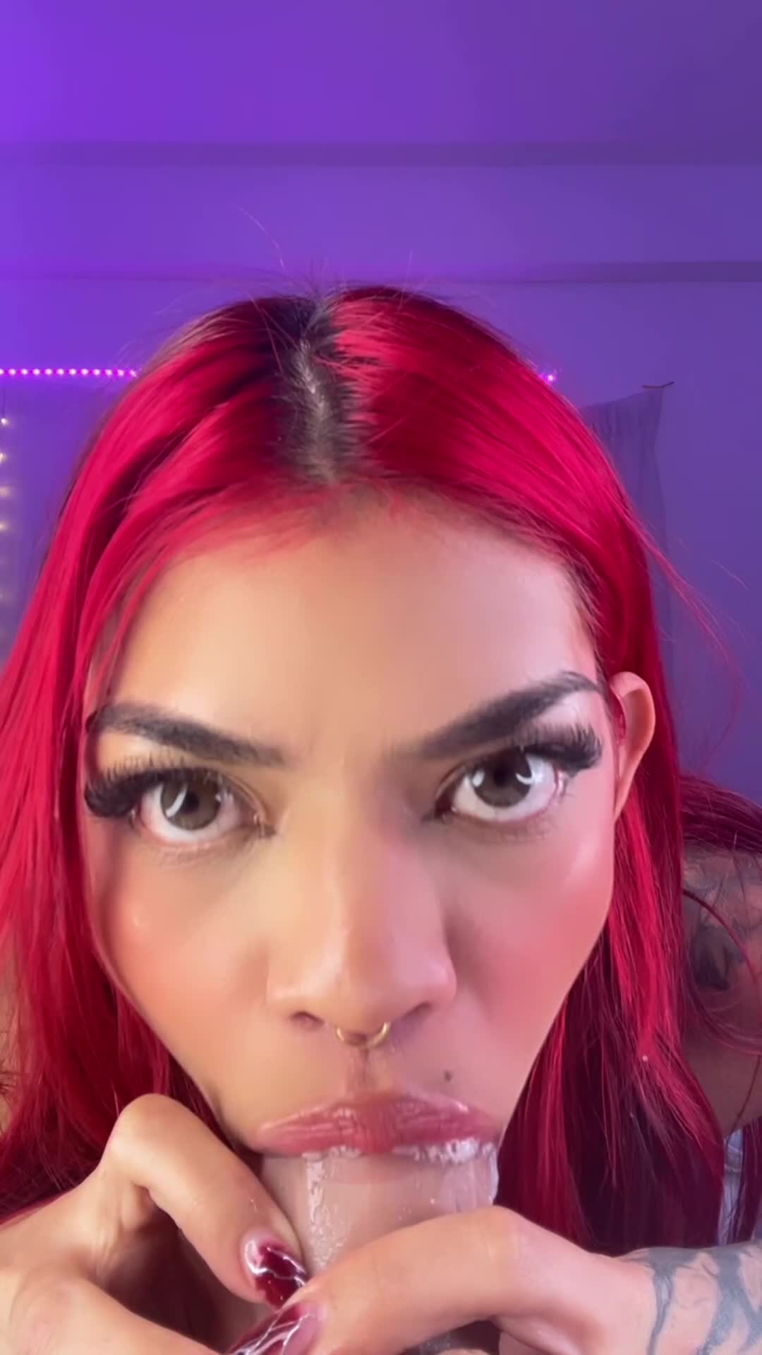I wish I was choking on a real one - free porn video