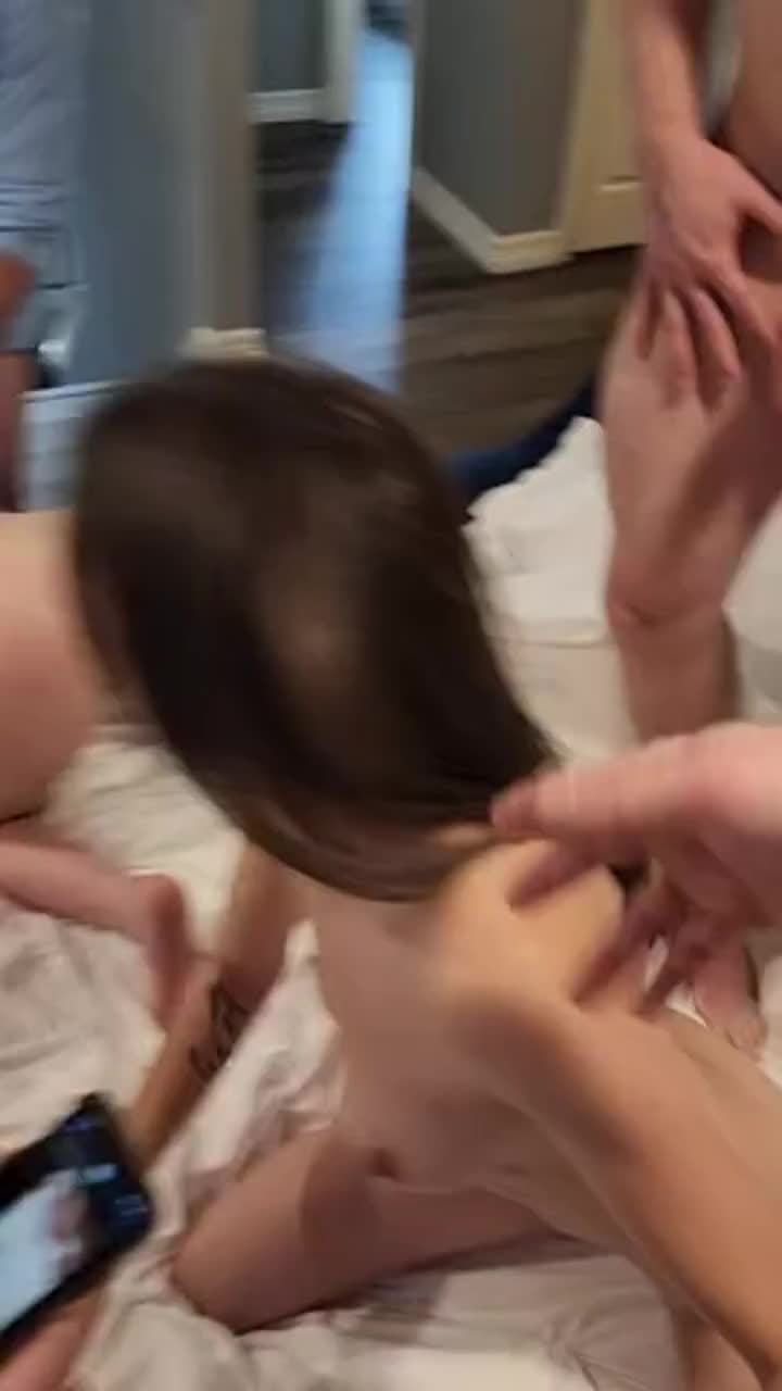 Cock slapped, face fucked, and used by 5 guys - free porn video