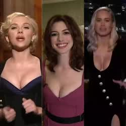 The Holy trinity of superhero tits (Scarlett, Anne & Brie) - free porn video