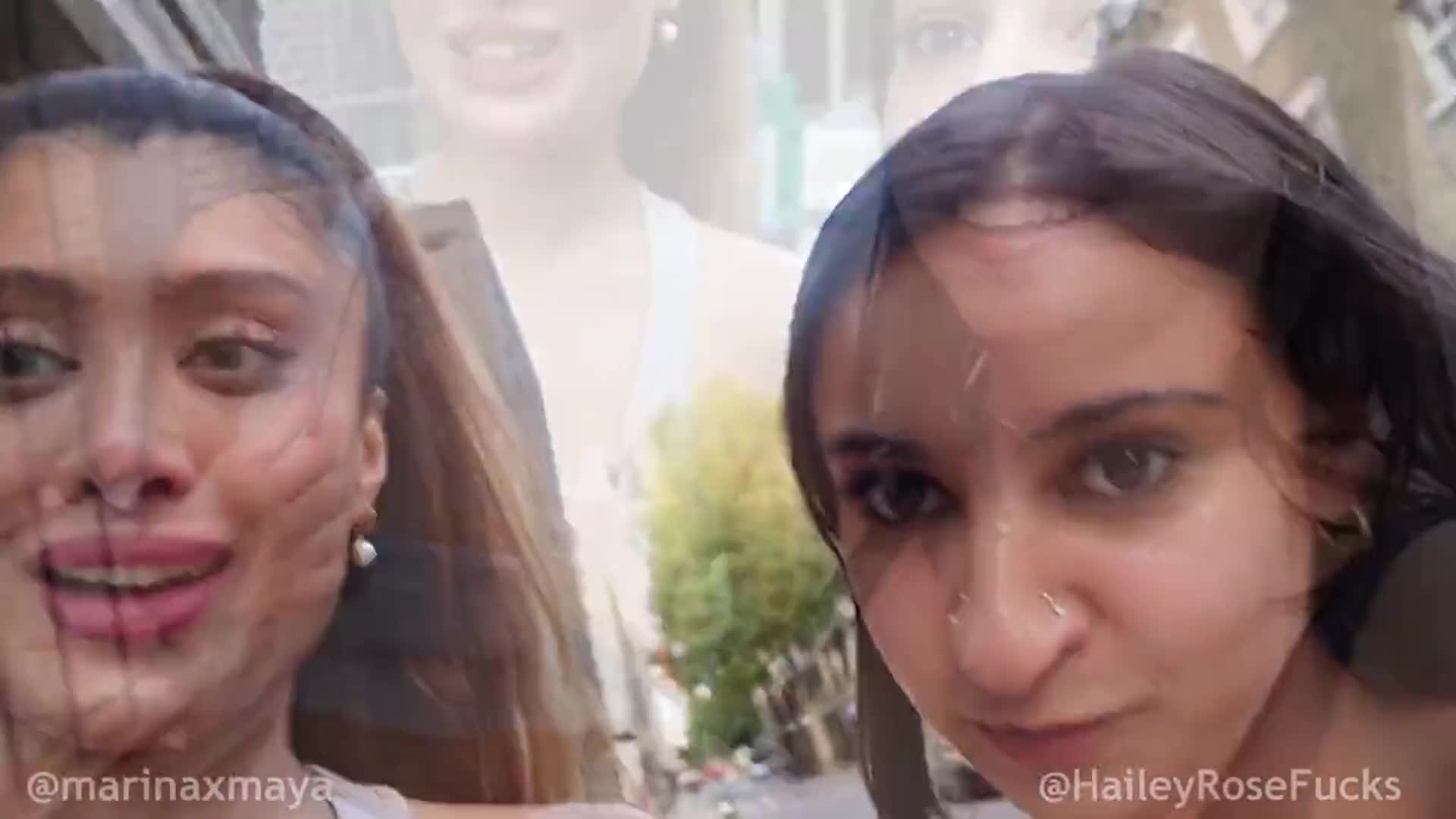 Sluts take facial then do a public cumwalk  - free porn video