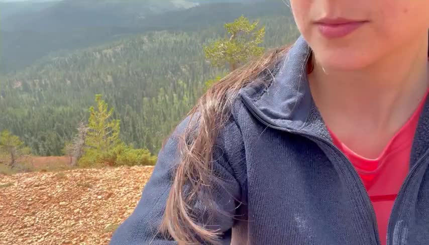 What looks better? My tits or this mountain top view [GIF] - free porn video