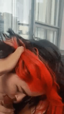 I gave a blowjob on my patio in front of all my neighbours - free porn video