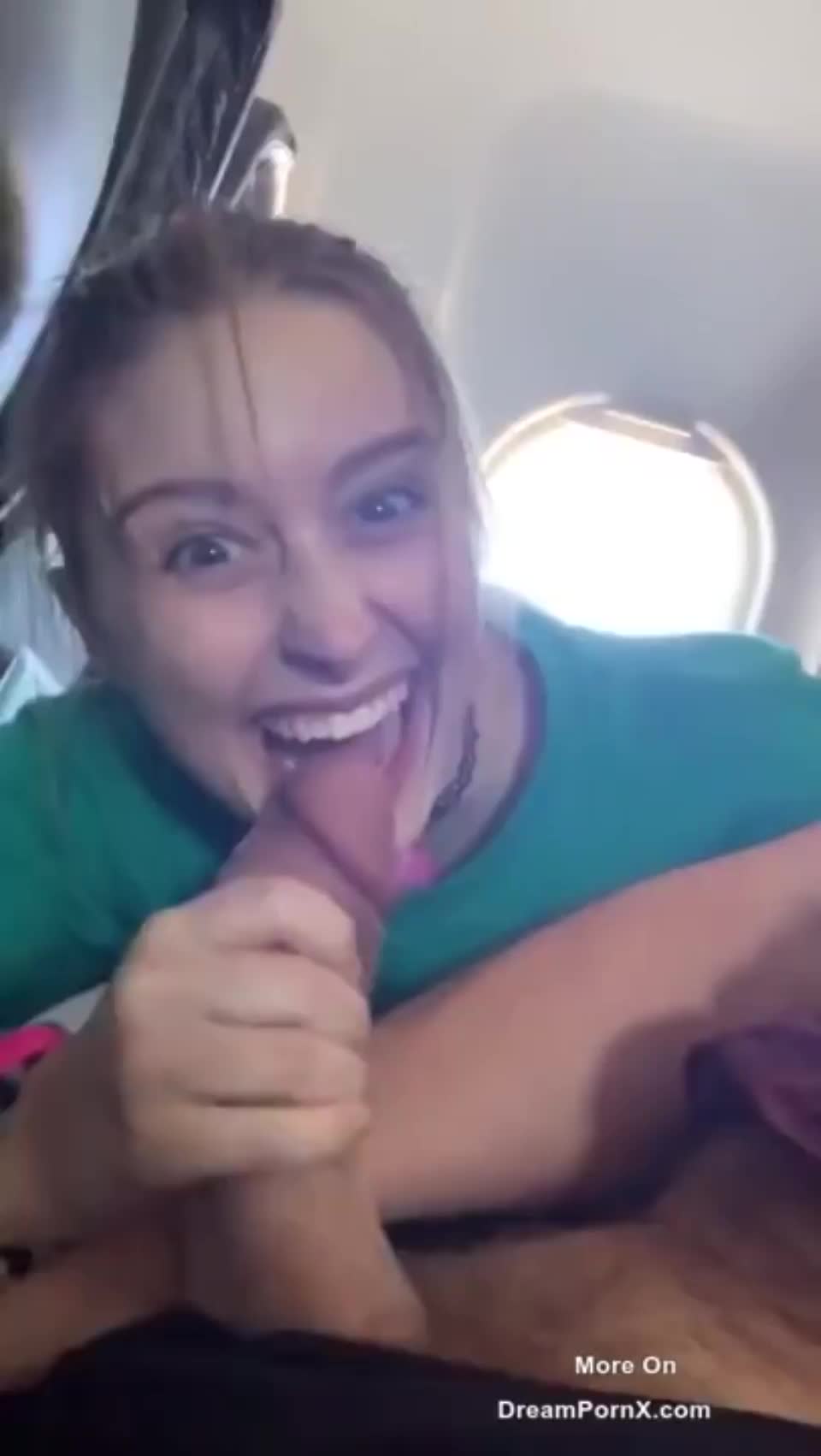 Handling A Big Cock On An Airplane - free porn video