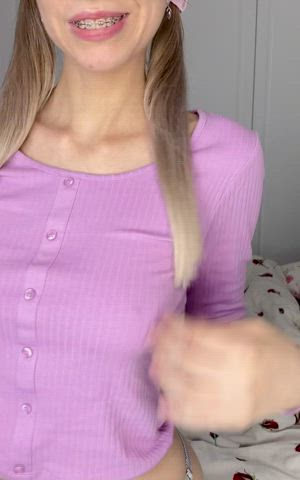 Are you brave enough to let braced girl suck your cock? - free porn video