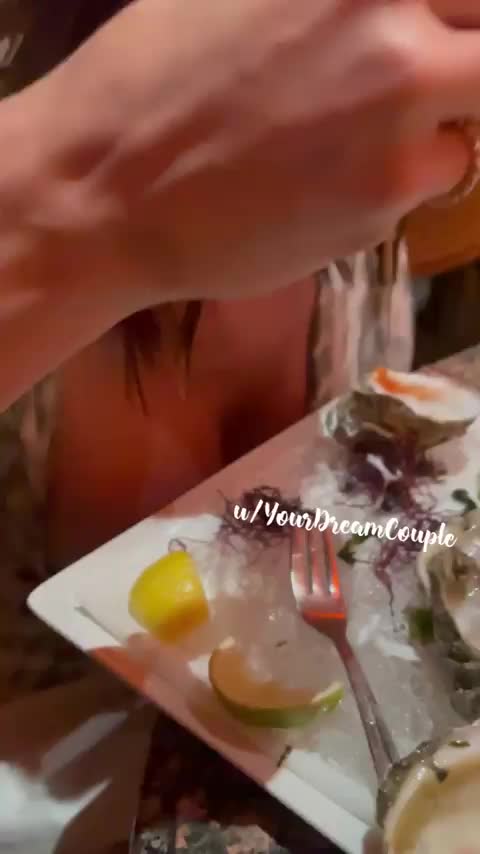 [GIF] Oysters, tits and a cotton candy martini 🍸 - free porn video