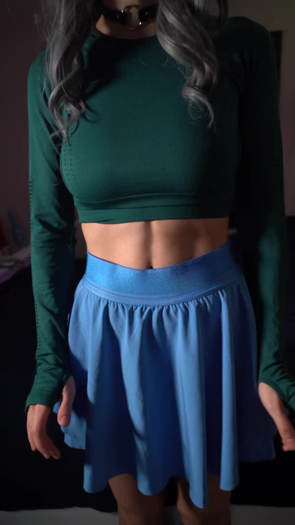 This tennis girl is hiding some big jugs ;) - free porn video