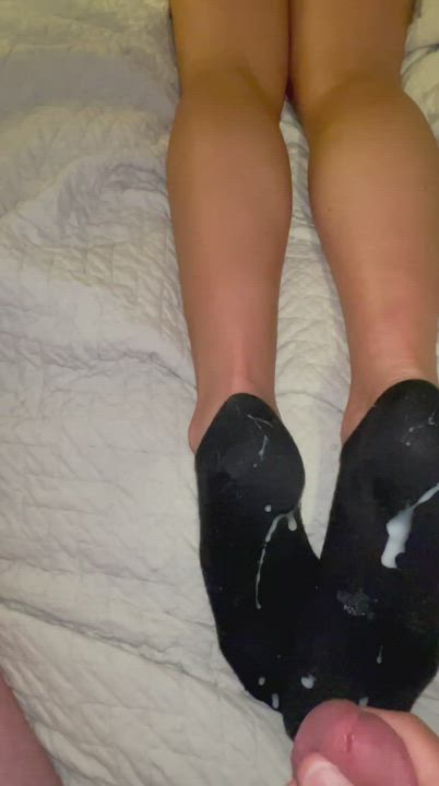 Showing off my black ankle socks. - free porn video
