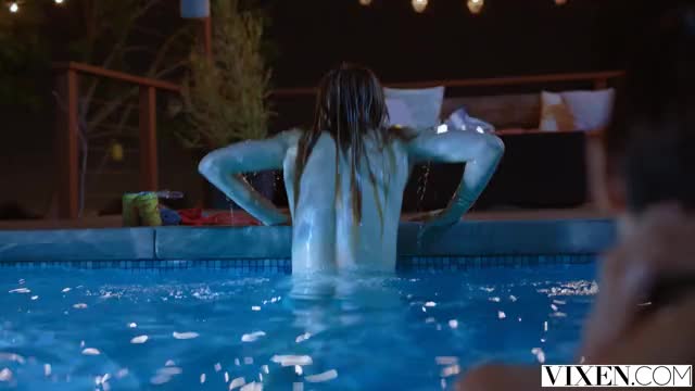 Ivy Wolfe getting out of the pool - free porn video