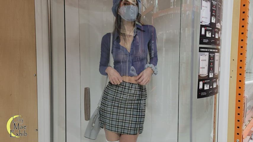 Testing out a shower at the hardware store. Maybe they should hire me to sell them! [gif] - free porn video