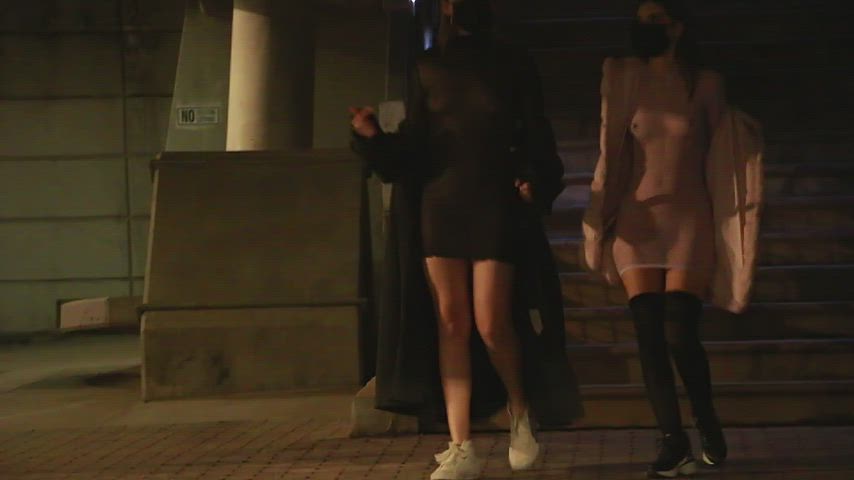 Lilymae and I showing off our super cute sheer dresses! [GIF] - free porn video