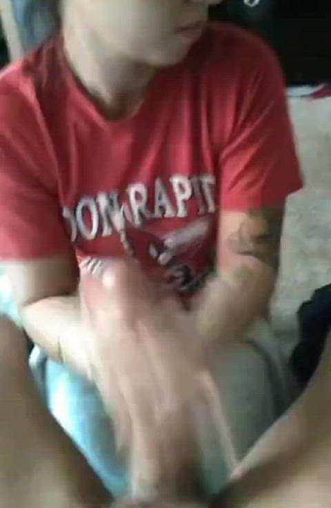 I love how big he feels in my hands - free porn video
