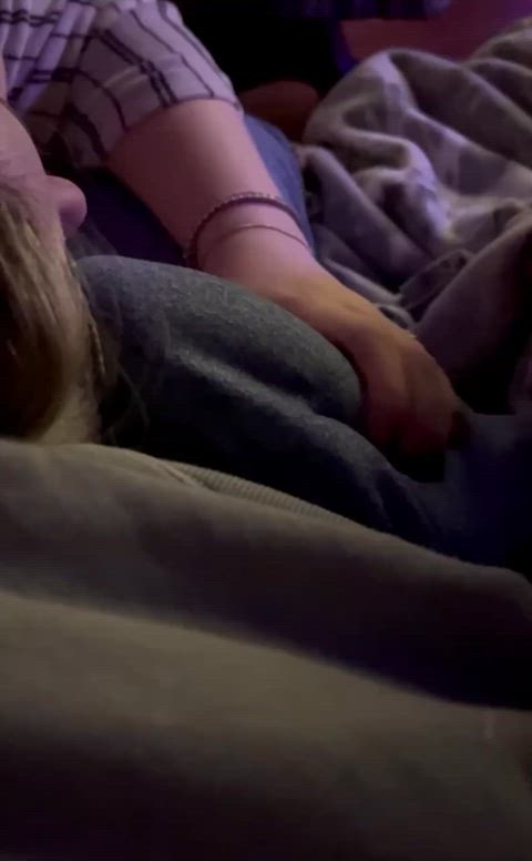 She rubs my dick like this for hours while we watch movies - free porn video