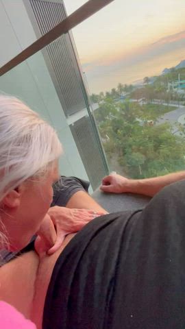 Balcony blowjob. - free porn video