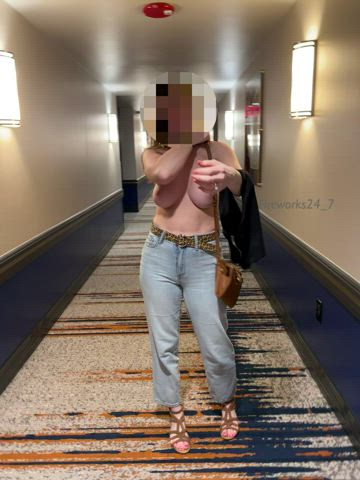 Just left a party and thought it was clear in the hallway but I was wrong [GIF] - free porn video
