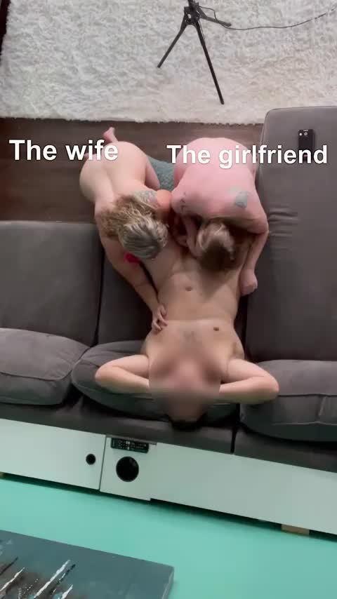 I love playing with my husband and his girlfriend! - free porn video