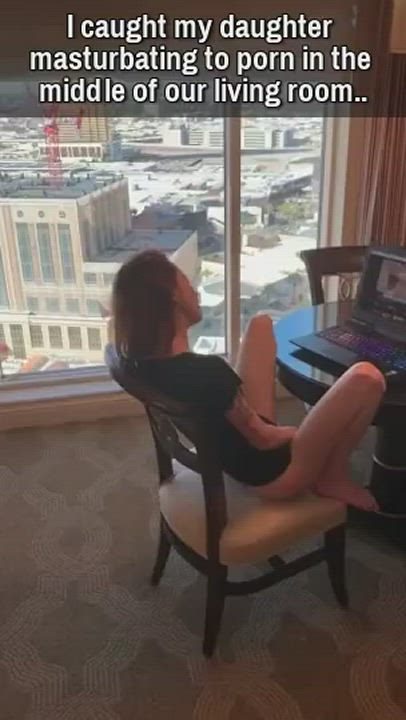 Caught my daughter masturbating so I came on her. - free porn video