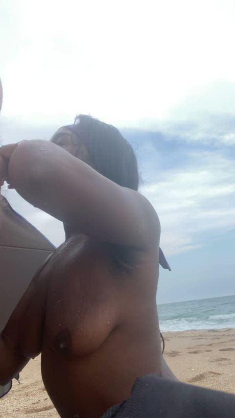 milking my man dry on the beach 💦😋 - free porn video