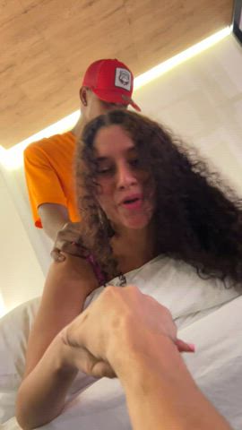 What a lucky cuck, not locked and still holding my hands while I fuck his best friend. When it comes to BBC and my pussy, teamwork really is dreamwork - free porn video