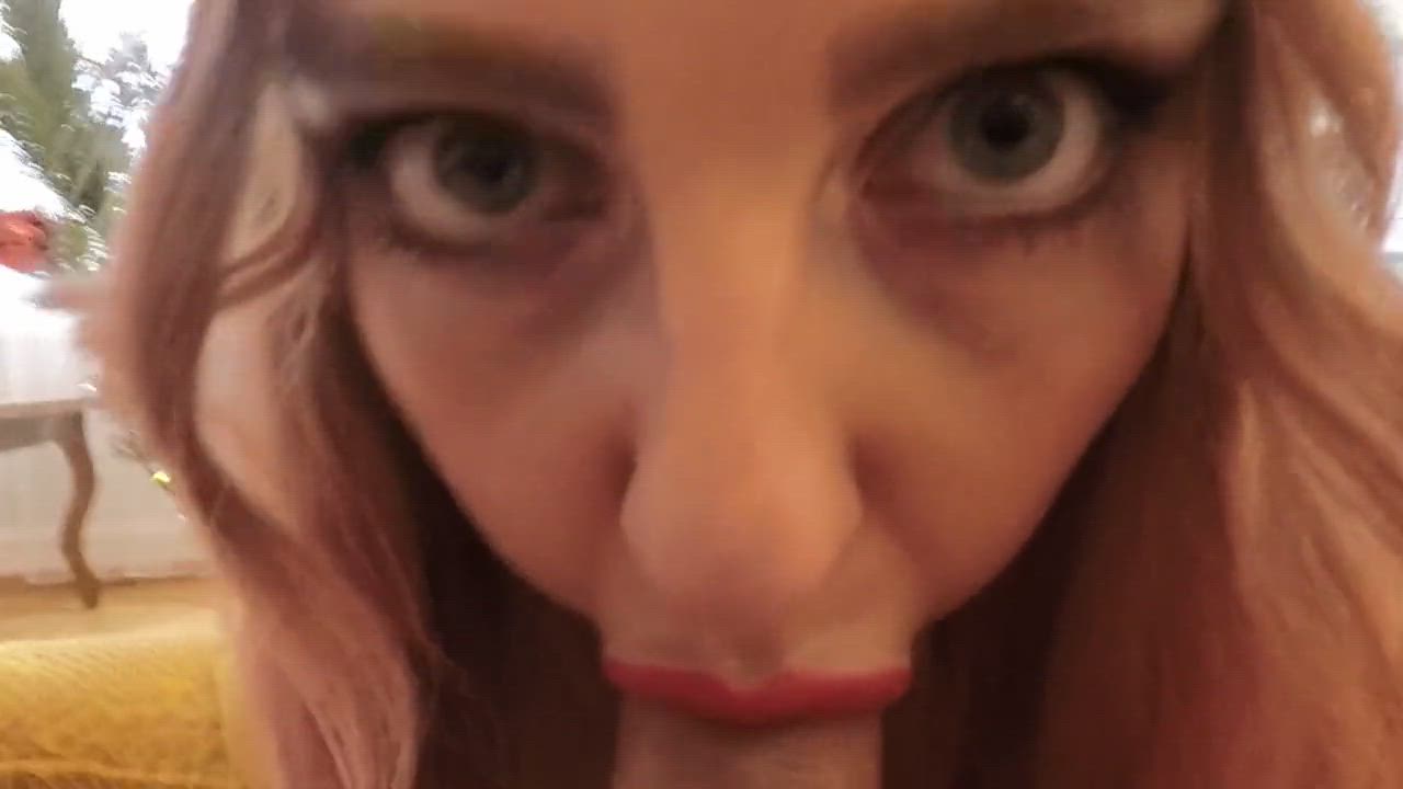 DeNata gifts him a Christmas morning titfuck, he gifts her a ton of jizz on her big tits - free porn video