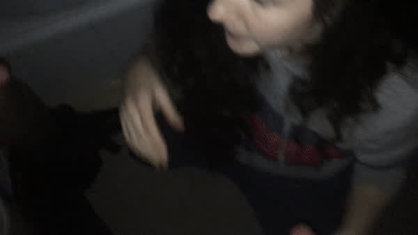 [MFM] Sneaky bathroom double blowjob🤫 - free porn video