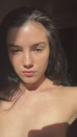 I don't wear a bra because I like to bounce my pale tits :) - free porn video