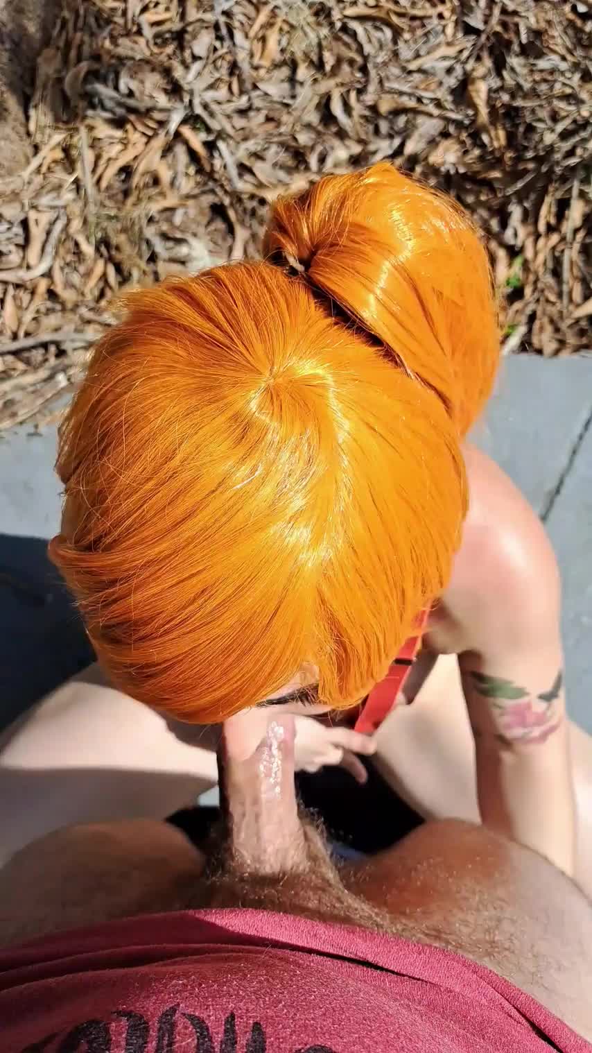 Let me swallow your cock outdoors - free porn video