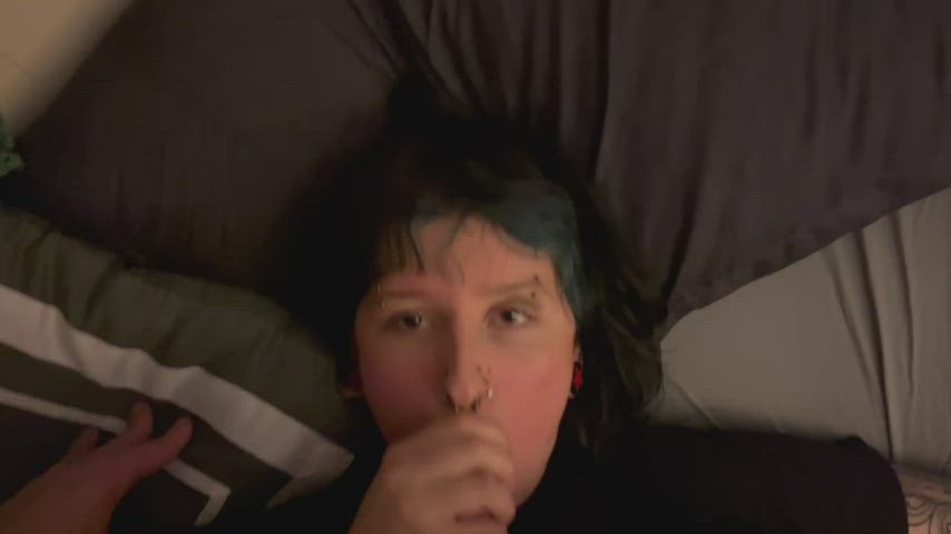 My eyes always roll back so much when I suck his dick - free porn video
