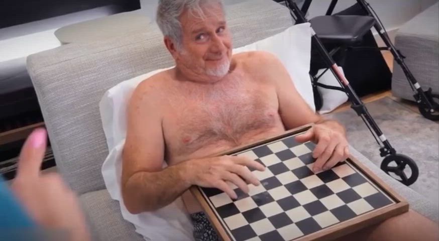 Reluctant at first, but couldn’t resist grandpas big cock - free porn video