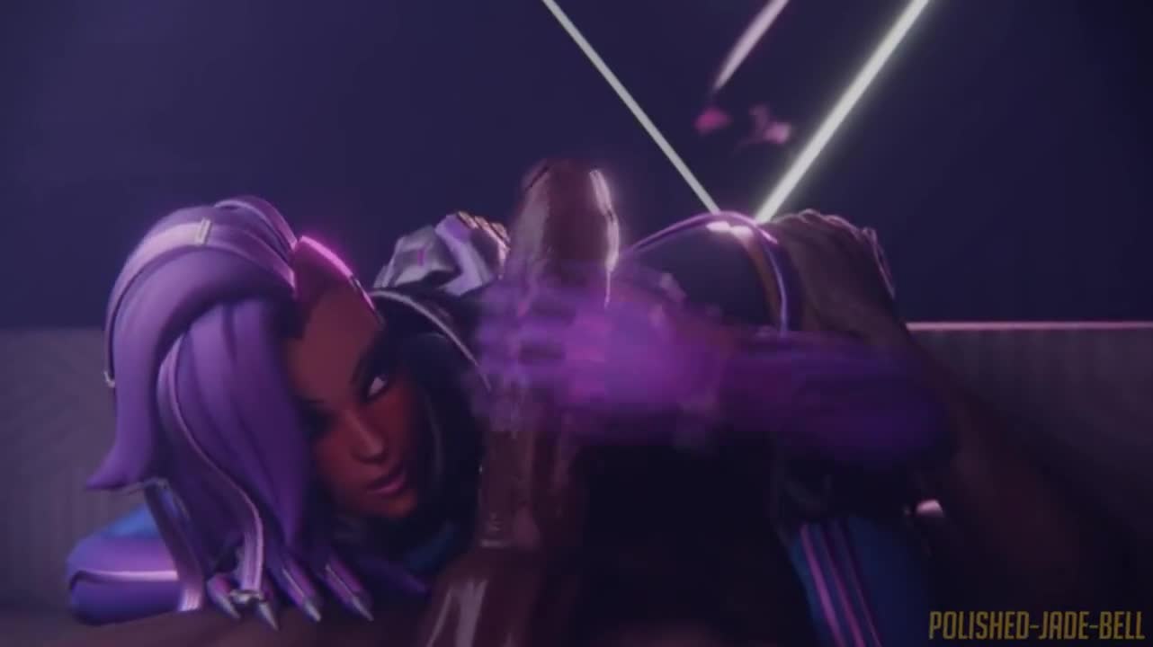 Sombra admiring her new toy {SOUND UPDATE} (polished-jade-bell, Evilaudio) [Overwatch] - free porn video