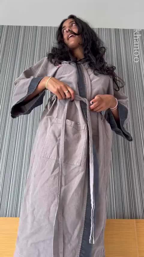 Wait to see what’s under the dressing gown/robe/housecoat - free porn video