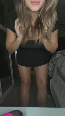 Striptease for hubby in my bulls fav little black dress - free porn video