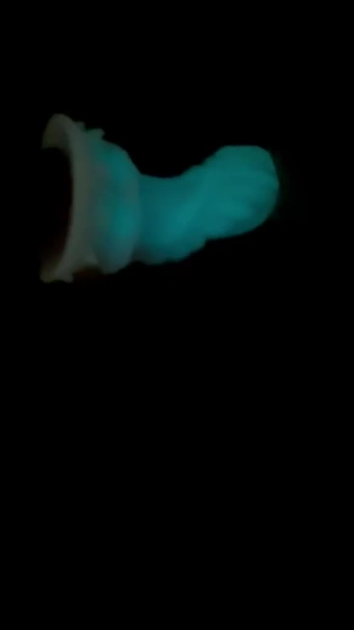 Glow in the dark dildo to light up your darkest nights❤️ - free porn video
