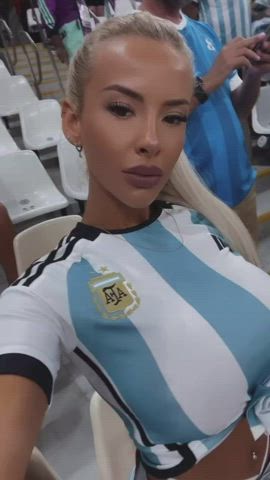 Big tits and a flat stomach at the world cup - free porn video