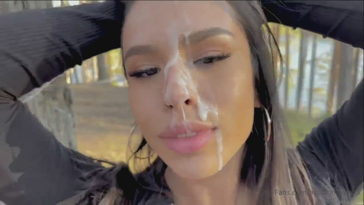 autumn falls outdoor facial - free porn video