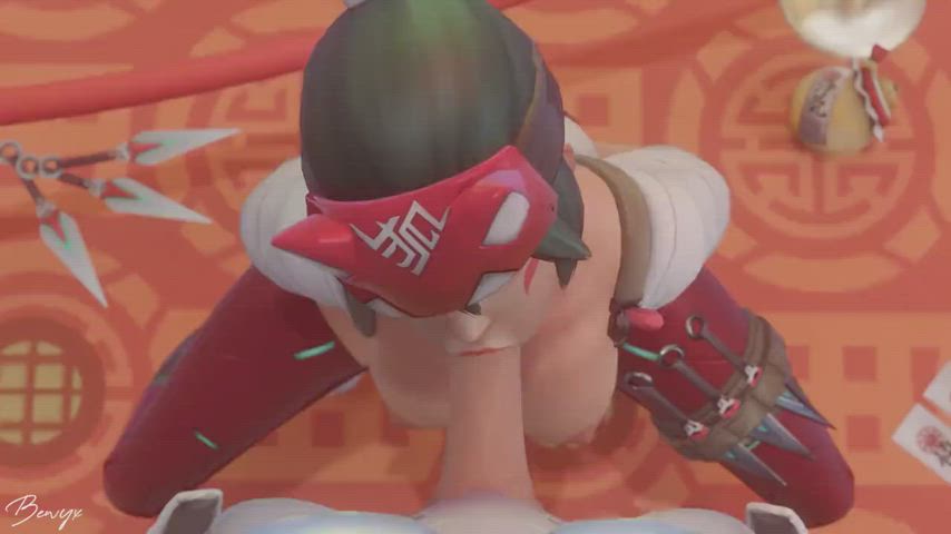 Kiriko gives a BJ (Bewyx) [Overwatch] - free porn video