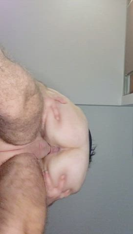 Filling her phat pussy while fucking her standing - free porn video